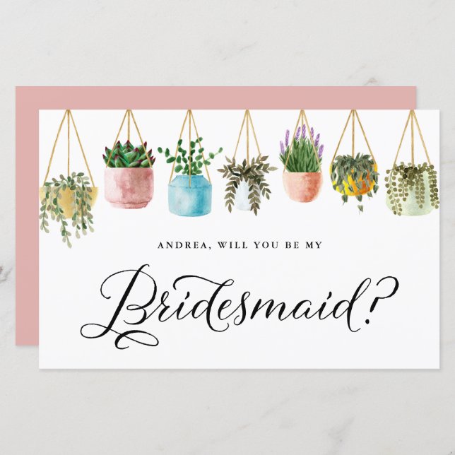 Boho Hanging-Pflanze werden Sie meine Bridesmaid-K (Vorne/Hinten)