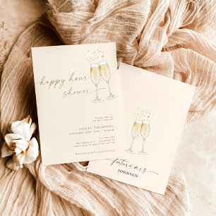 Boho Happy Hour Brautparty Einladung