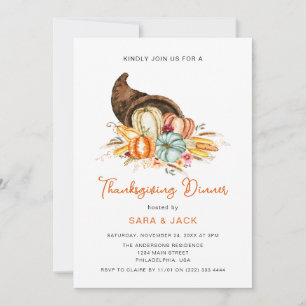 Boho Harvest Fall Pumpkin Erntedank Dinner Einladung