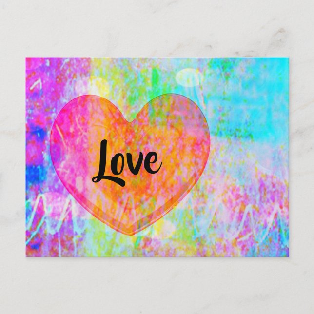 Boho Heart Liebe Postkarte (Vorderseite)