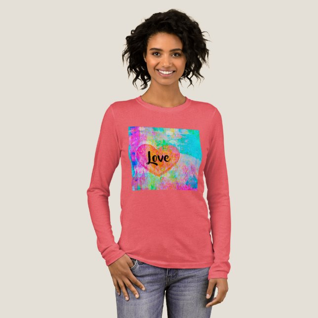 Boho Heart Liebe Tri-Blend Shirt (Volle Vorderseite)