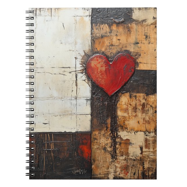 Boho Heart Spiral Notebook Notizblock (Vorderseite)