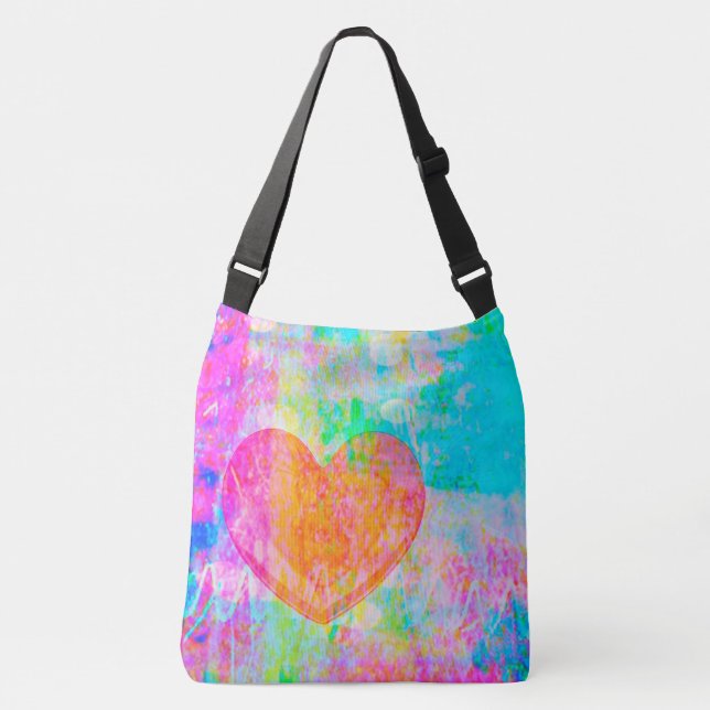 Boho Heart Tragetaschen Mit Langen Trägern (Vorderseite)