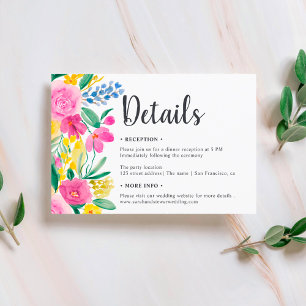Boho helle Blume Skript Details Hochzeit Einladung