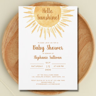 Boho Hello Sunshine Gender Neutral Baby Dusche Einladung