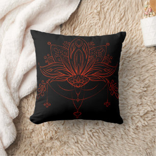 Boho-Hennalotosblume Kissen