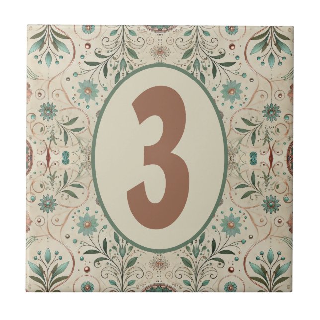 Boho Herb individuell anpassbar Fliese (Vorderseite)