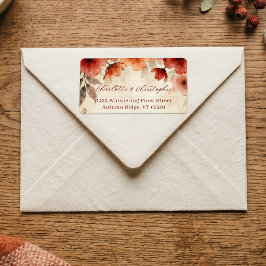 Boho-Herbst-Aquarell-Blumen-Terrakotta-Hochzeit Adressaufkleber