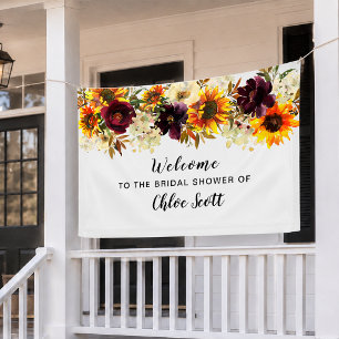 Boho-Herbst-Blumen-Brautparty-Willkommen Banner