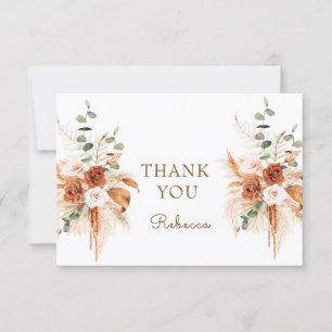 Boho-Herbst-Blumen-Hell-Terrakotta-Minimal Dankeskarte