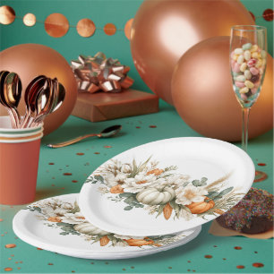 Boho-Herbst-Blumenarrangement-Papierteller Pappteller