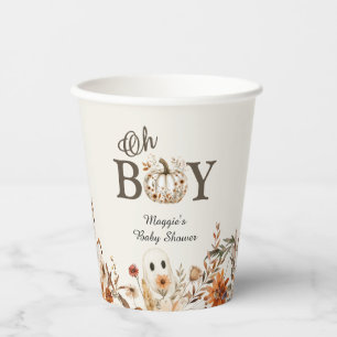 Boho-Herbst-Geister-Blumenmuster 'Oh Boy' Baby Sho Pappbecher
