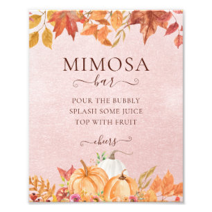 Boho-Herbst-Kürbis-Brautparty Mimosa-Bar Fotodruck