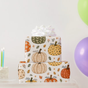 Boho Herbst Kürbis Geschenkpapier