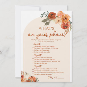 Boho Herbst Was ist auf deinem Handy Brautparty Sp Einladung
