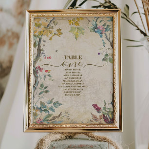 Boho-Herbst-Wildblumen-Botanische-Hochzeit Tischnummer