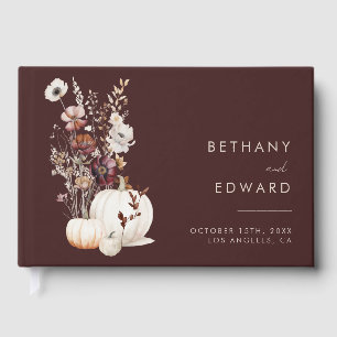 Boho-Herbst-Wildblumen-Kürbis-Hochzeit Gästebuch