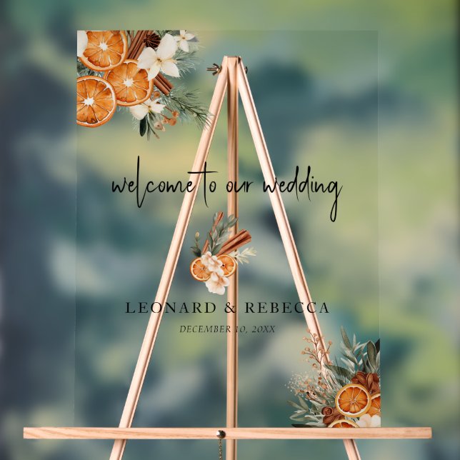 Boho Herbst Winter Floral Wedding Acrylzeichen Acrylschild (Neutral)