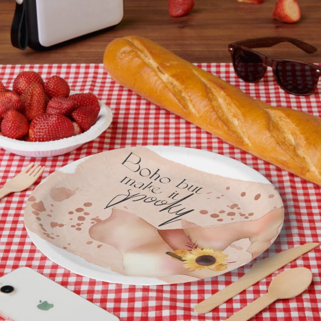 Boho-Herbst-Zitat Pappteller (Picknick)