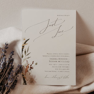Boho Herbstbeige Nichts Extravagant nur Liebe Hoch Einladung