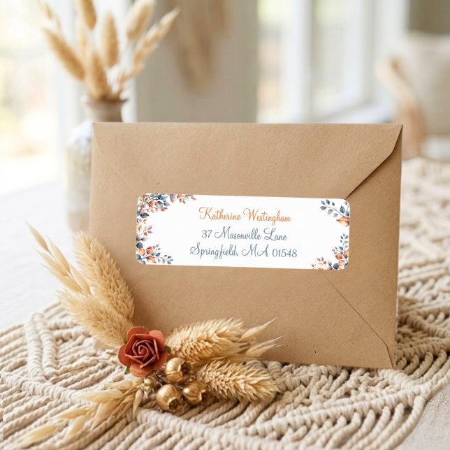 Boho-Herbstblätter-Rücksendeetiketten-Set (Von Creator hochgeladen)
