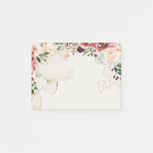 Boho-Herbstblumen-Tee-Fleck-Hintergrund Post-it Klebezettel