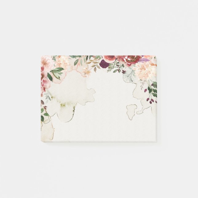 Boho-Herbstblumen-Tee-Fleck-Hintergrund Post-it Klebezettel (Vorderseite)