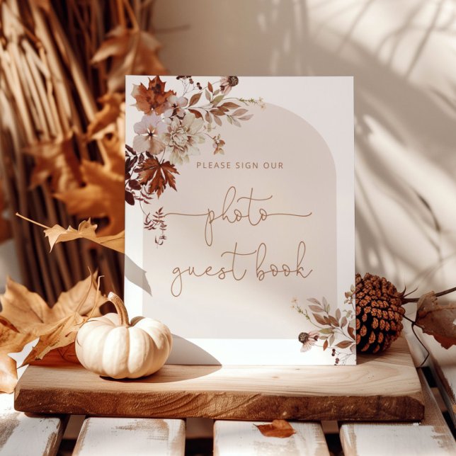 Boho-Herbstbogen-Foto-Gästebuch-Plakat Poster (Von Creator hochgeladen)