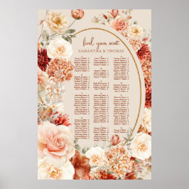 Boho Herbstgarten Gewürze Orangenrost Alphabetisch Poster