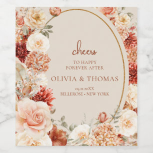 Boho Herbstgarten Gewürze Orangenrost Weinetikett