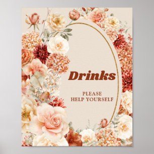 Boho Herbstgarten Gewürze Orangensaft, beige Rostg Poster