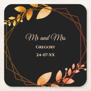 Boho Herbsthochzeit Rechteckiger Pappuntersetzer