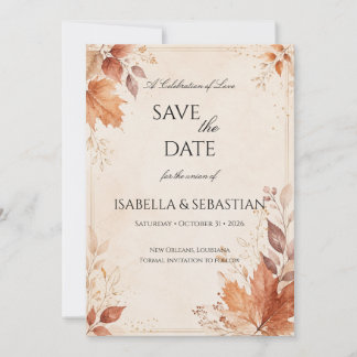 Boho-Herbsthochzeit Save The Date