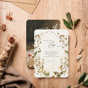 Boho-Herbstwildblume Botanische Hochzeit Einladung