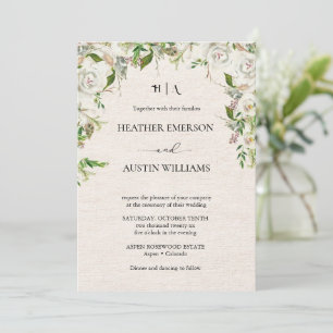 Boho-Herbstwildblume   Botanische Hochzeit Einladung