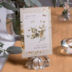 Boho-Herbstwildblumen   Hochzeit Tischnummer