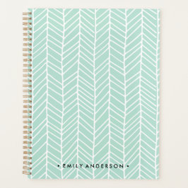 Boho Herringbone Mint Green Planer
