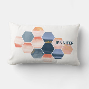 Boho Hexagons Ihr Name Lendenkissen