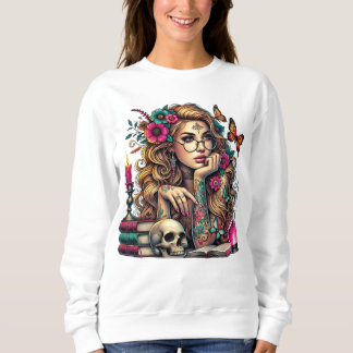Boho Hexe mit Büchern, Geschenk für sie Sweatshirt