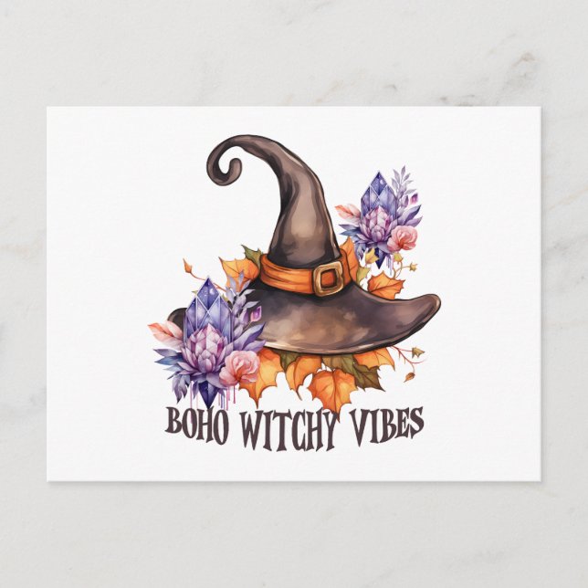 Boho-Hexen-Vibes Halloween  Postkarte (Vorderseite)