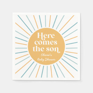Boho hier kommt der Sohn Sonnenschein-Baby-Party Serviette