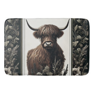 Boho Highland Cow Badematte
