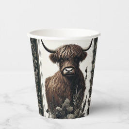 Boho Highland Cow Pappbecher