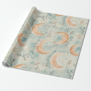 Boho-Himmels-Blumen-Mond-Muster (8) Geschenkpapier