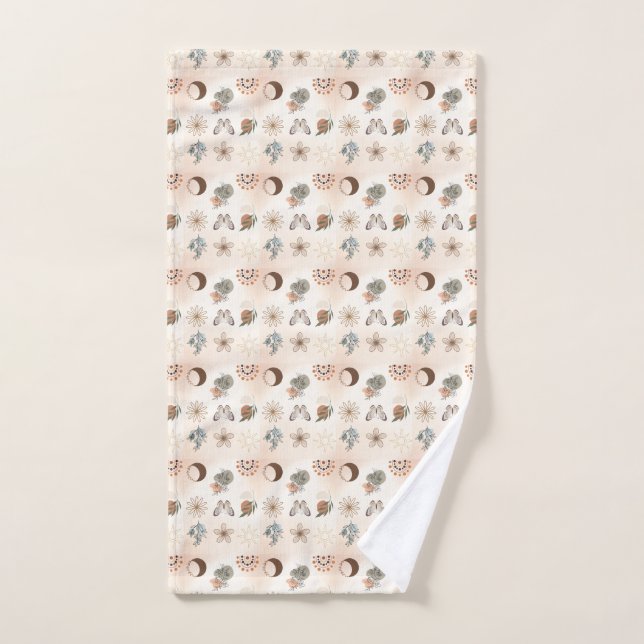 Boho-Himmels-Blumenmuster Handtuch (Handtuch)