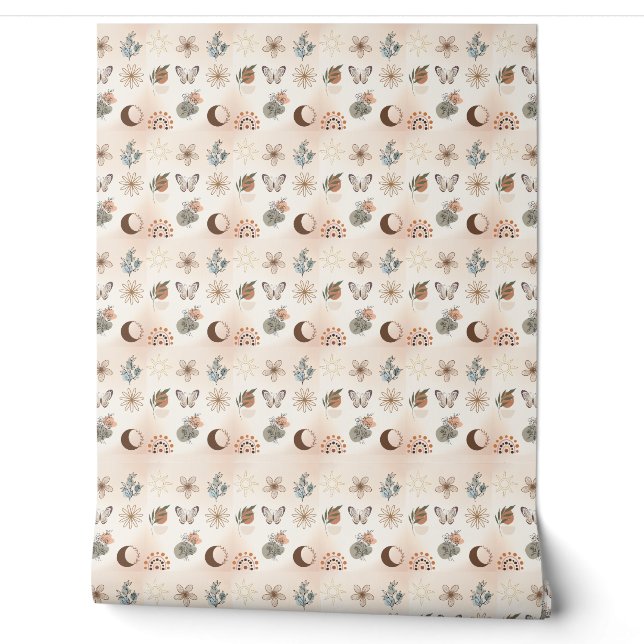Boho-Himmels-Blumenmuster Tapete (Abrollen)