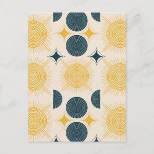 Boho Himmels-Sonne-Mond-Muster Postkarte
