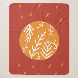 Boho Himmelssonne Botanisches Blatt Musterdecke Sherpadecke