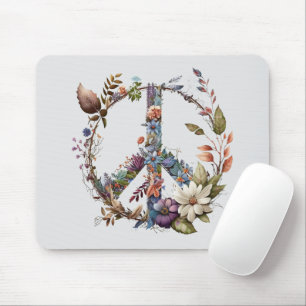 Boho-Hippie 60er 70er Friedenszeichen Mousepad