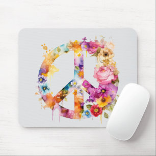 Boho-Hippie 60er 70er Friedenszeichen Mousepad